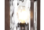 Evelyn Pedestal Lamp, 1 x E27, Antique Bronze/Clear Ripple Glass, IP54, 2yrs Warranty Home Store Living