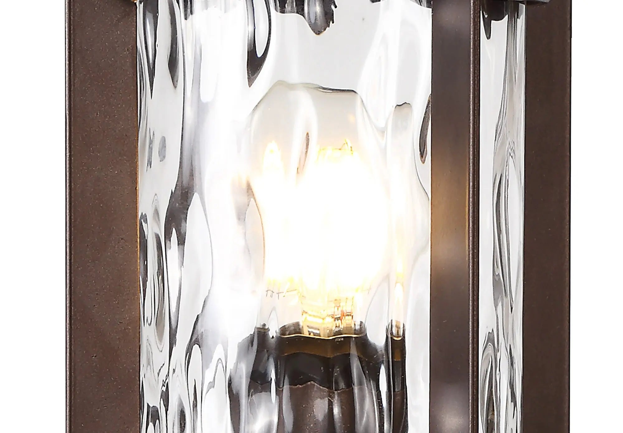 Evelyn Pedestal Lamp, 1 x E27, Antique Bronze/Clear Ripple Glass, IP54, 2yrs Warranty Home Store Living