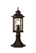 Evelyn Pedestal Lamp, 1 x E27, Antique Bronze/Clear Ripple Glass, IP54, 2yrs Warranty Home Store Living
