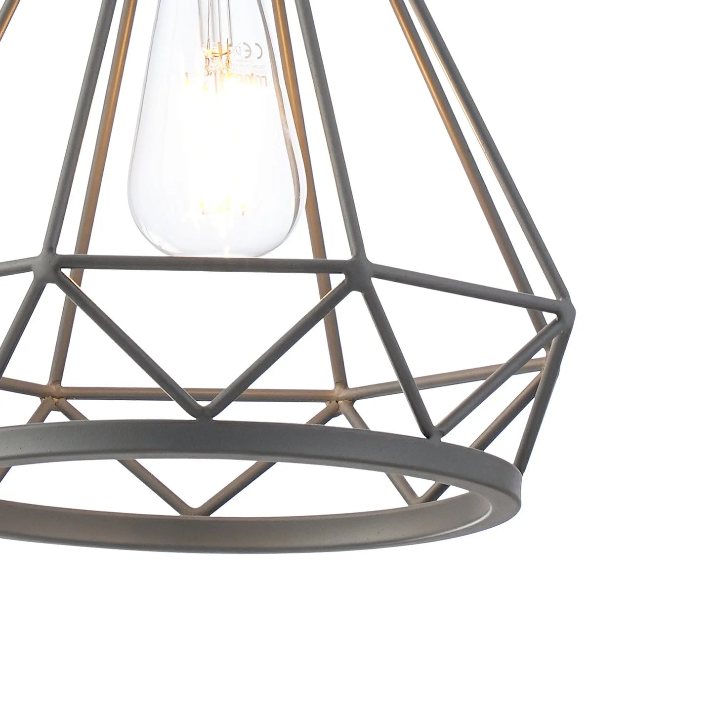 Easton Small Diamond Pendant, 1 x E27, Matt Grey Home Store Living