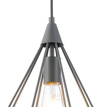 Easton Large Diamond Pendant, 1 x E27, Matt Grey Home Store Living