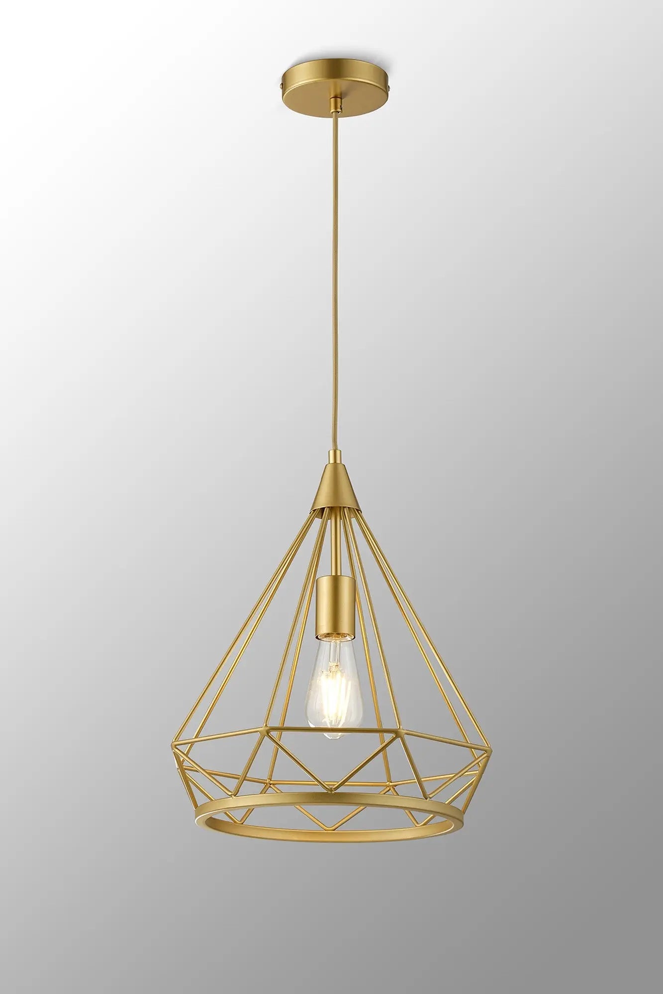 Easton Large Diamond Pendant, 1 x E27, Gold Home Store Living