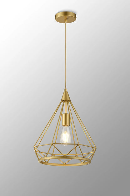 Easton Large Diamond Pendant, 1 x E27, Gold Home Store Living