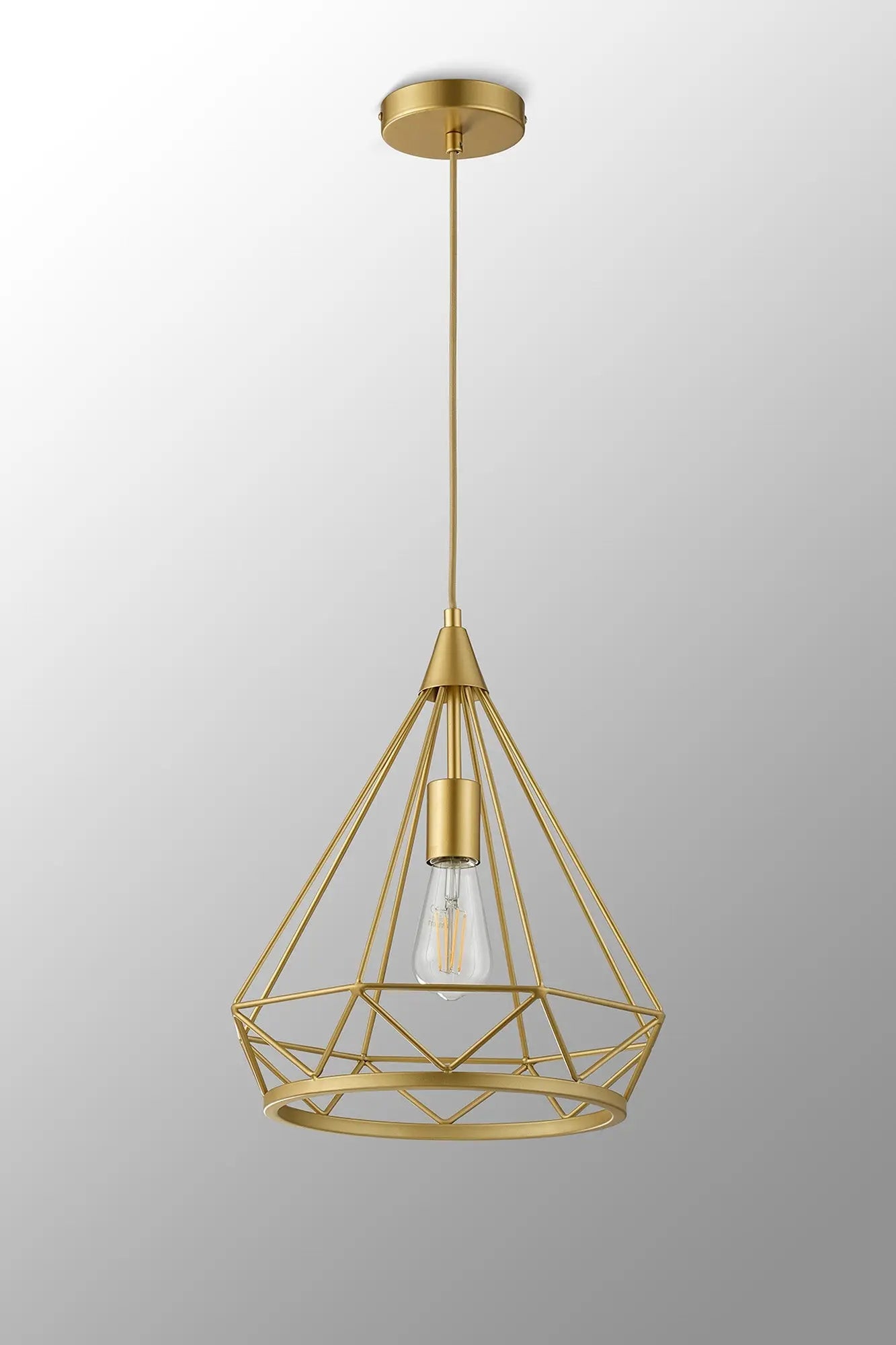 Easton Large Diamond Pendant, 1 x E27, Gold Home Store Living