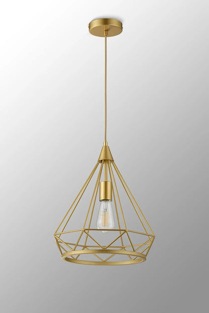 Easton Large Diamond Pendant, 1 x E27, Gold Home Store Living