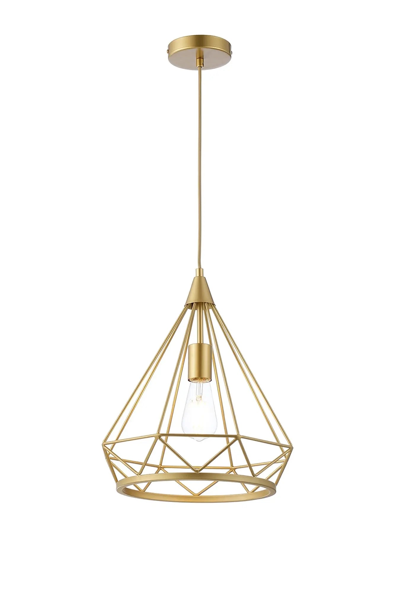 Easton Large Diamond Pendant, 1 x E27, Gold Home Store Living