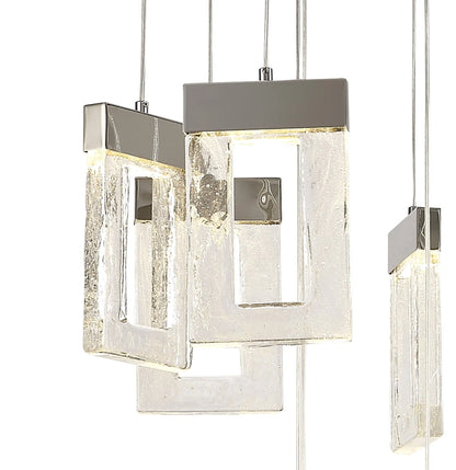 Everly Pendant 5m, 21 x 4.5W LED, 3000K, 3360lm, Polished Chrome, 3yrs Warranty Item Weight: 25.8kg Home Store Living