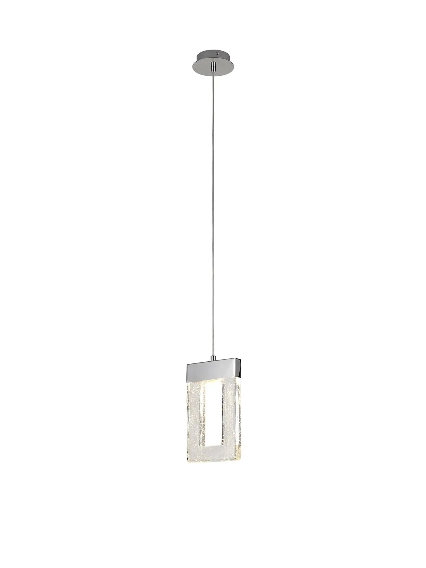 Everly Pendant 2m, 1 x 4.5W LED, 3000K, 148lm, Polished Chrome, 3yrs Warranty Home Store Living