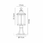 Evelyn Pedestal Lamp, 1 x E27, Antique Bronze/Clear Ripple Glass, IP54, 2yrs Warranty Home Store Living