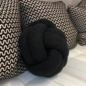 Black Bella Boucle Knot Cushion Home Store Living