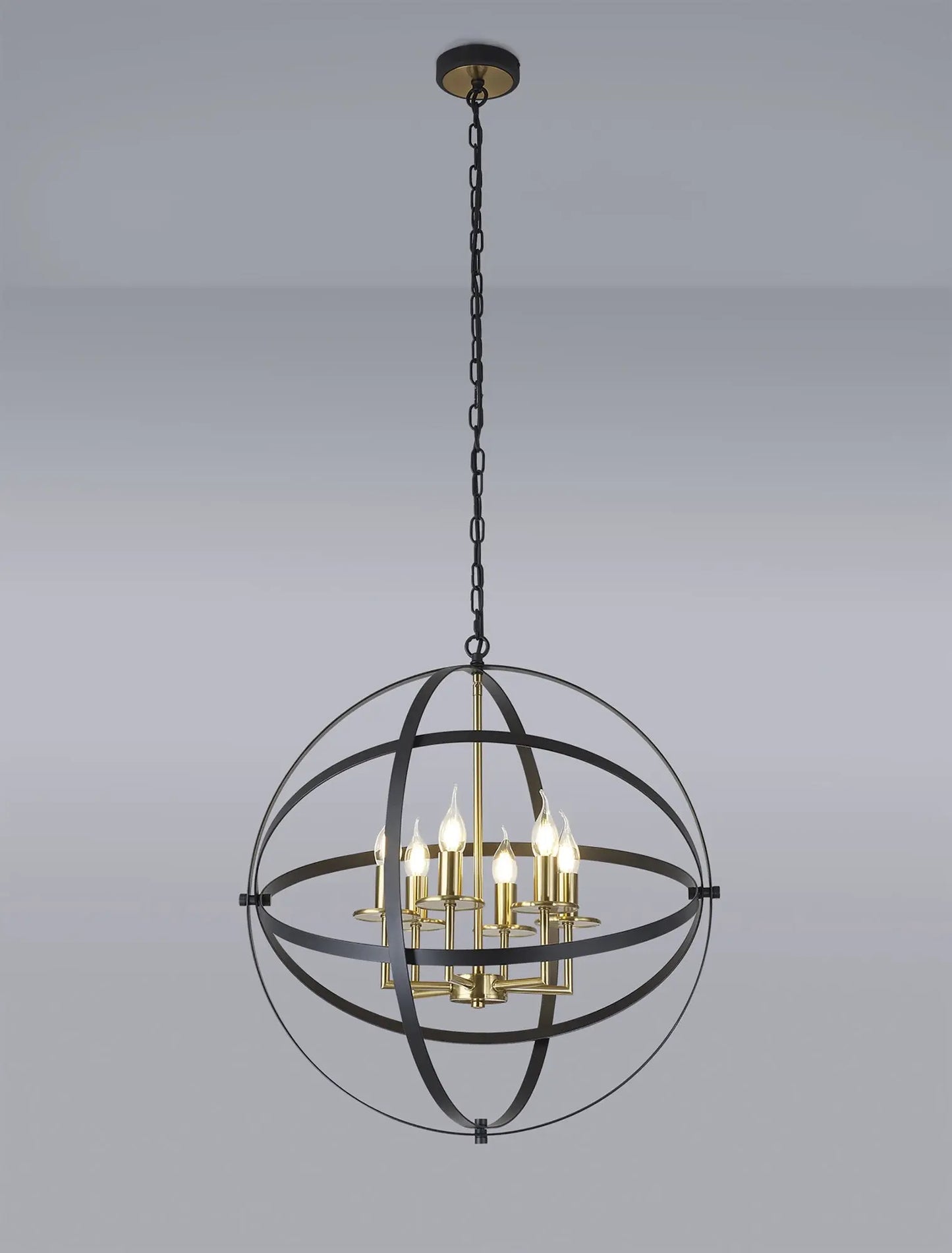 Gianna Pendant, 6 x E14, Black/Gold Home Store Living