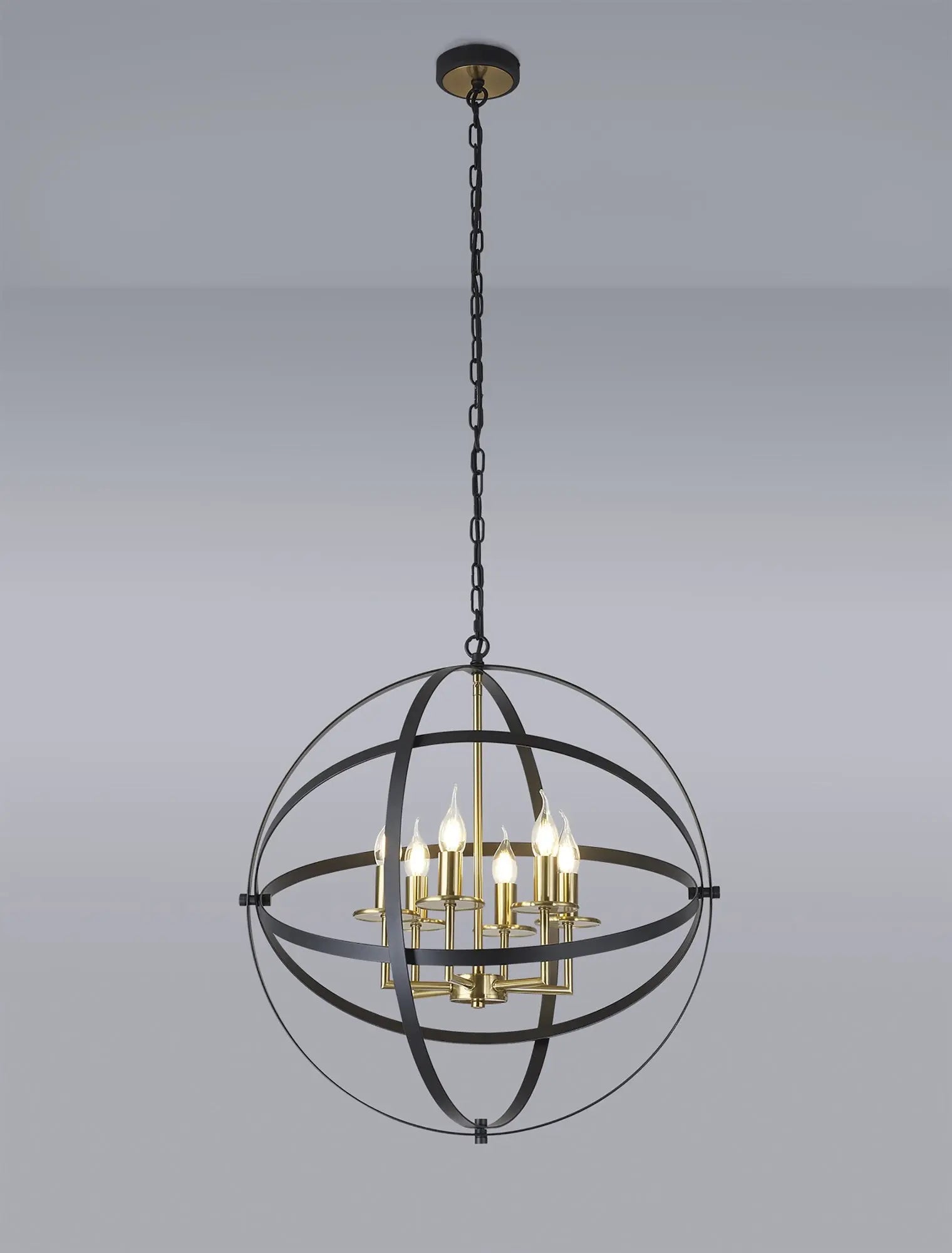 Gianna Pendant, 6 x E14, Black/Gold Home Store Living