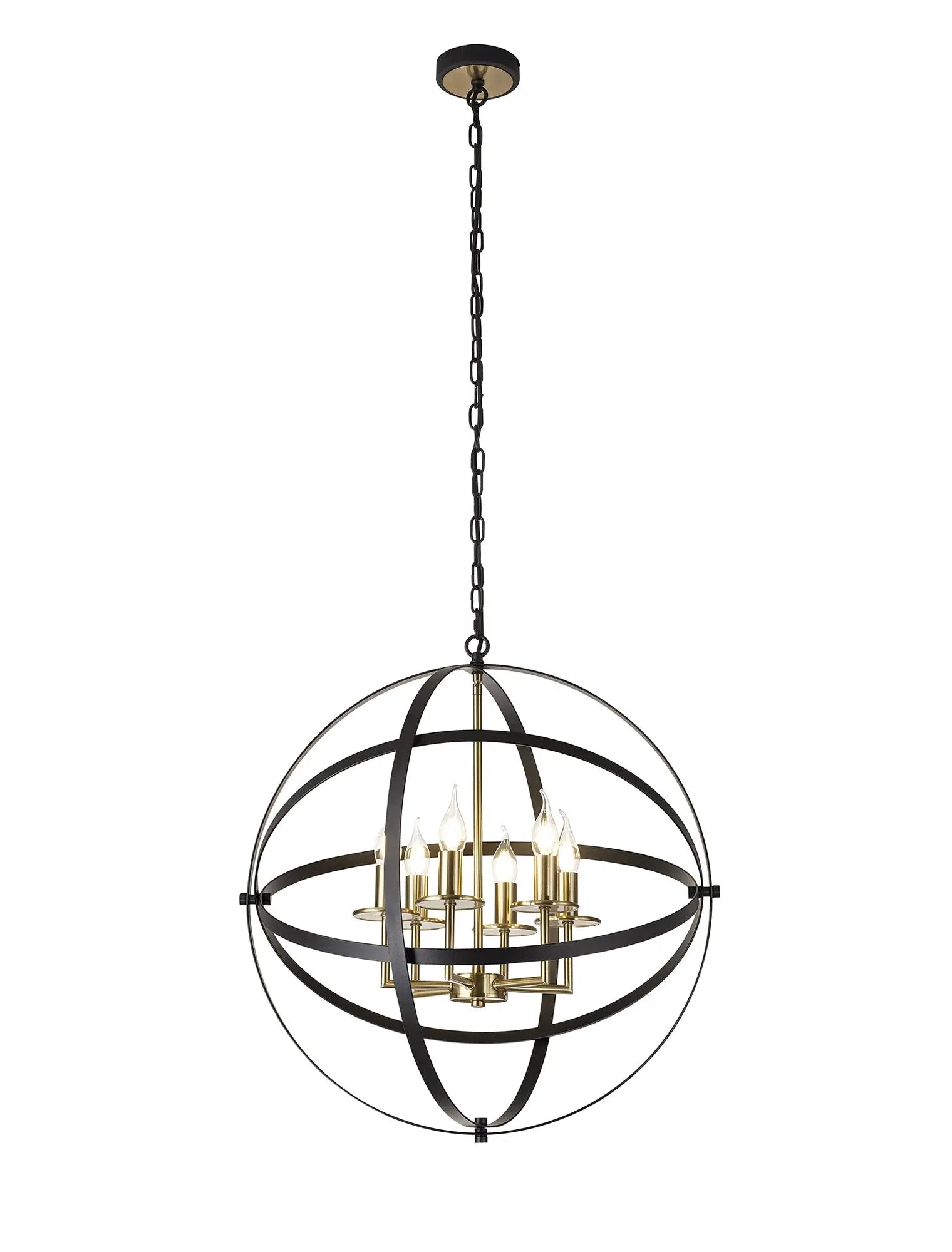 Gianna Pendant, 6 x E14, Black/Gold Home Store Living