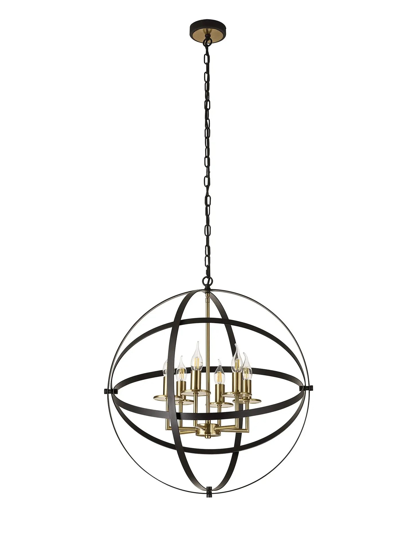 Gianna Pendant, 6 x E14, Black/Gold Home Store Living