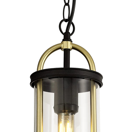 Genesis Pendant, 1 x E27, Black & Gold/Clear Glass, IP54, 2yrs Warranty Home Store Living