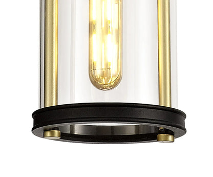 Genesis Pendant, 1 x E27, Black & Gold/Clear Glass, IP54, 2yrs Warranty Home Store Living