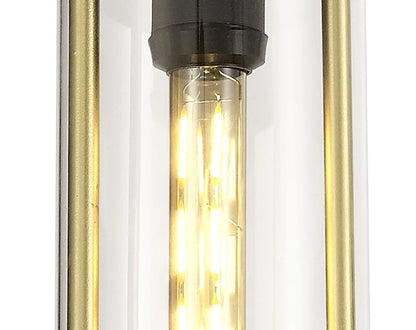 Genesis Pendant, 1 x E27, Black & Gold/Clear Glass, IP54, 2yrs Warranty Home Store Living