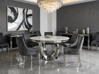 1.3m Chelsea Round Marble Dining Table with Chrome Legs AWS