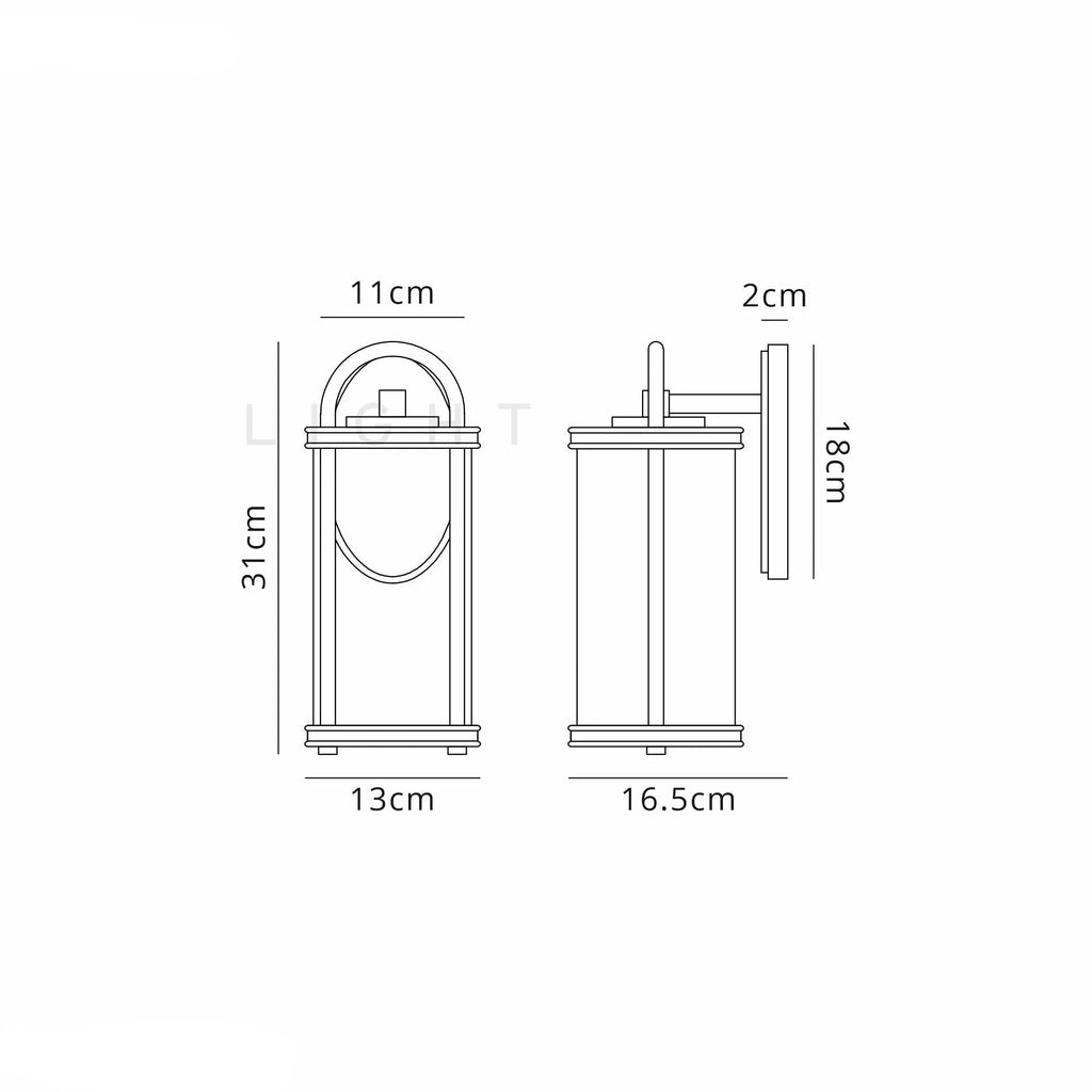 Genesis Small Wall Lamp, 1 x E27, Black & Gold/Clear Glass, IP54, 2yrs Warranty Home Store Living