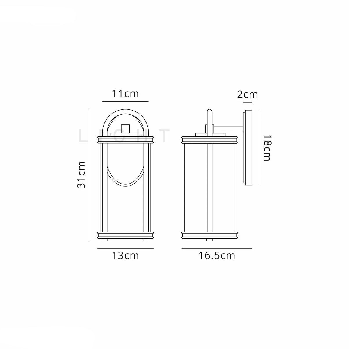 Genesis Small Wall Lamp, 1 x E27, Black & Gold/Clear Glass, IP54, 2yrs Warranty Home Store Living