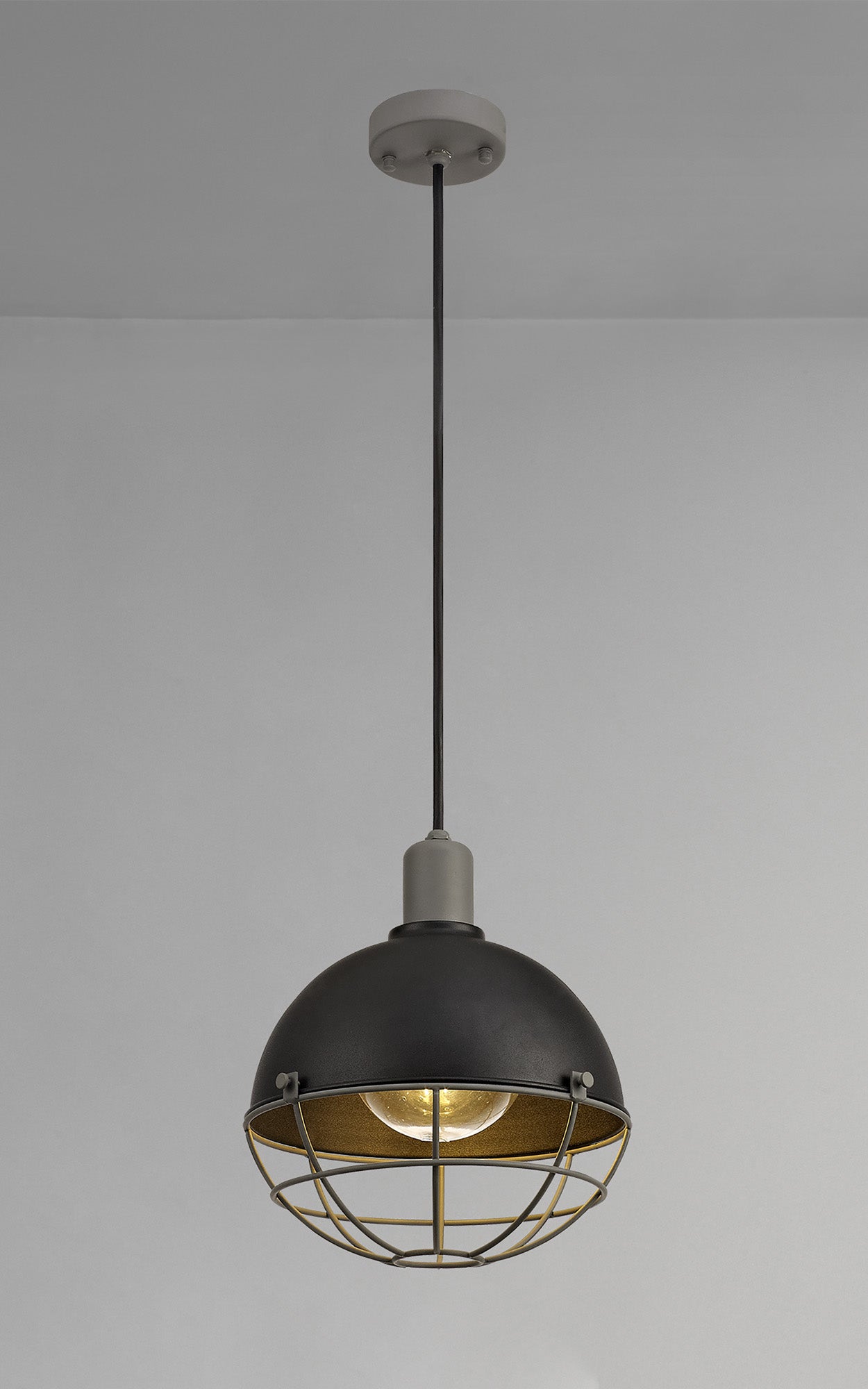 Gala Pendant, 1 Light E27, IP65, Matt Black/Grey, 2yrs Warranty Home Store Living