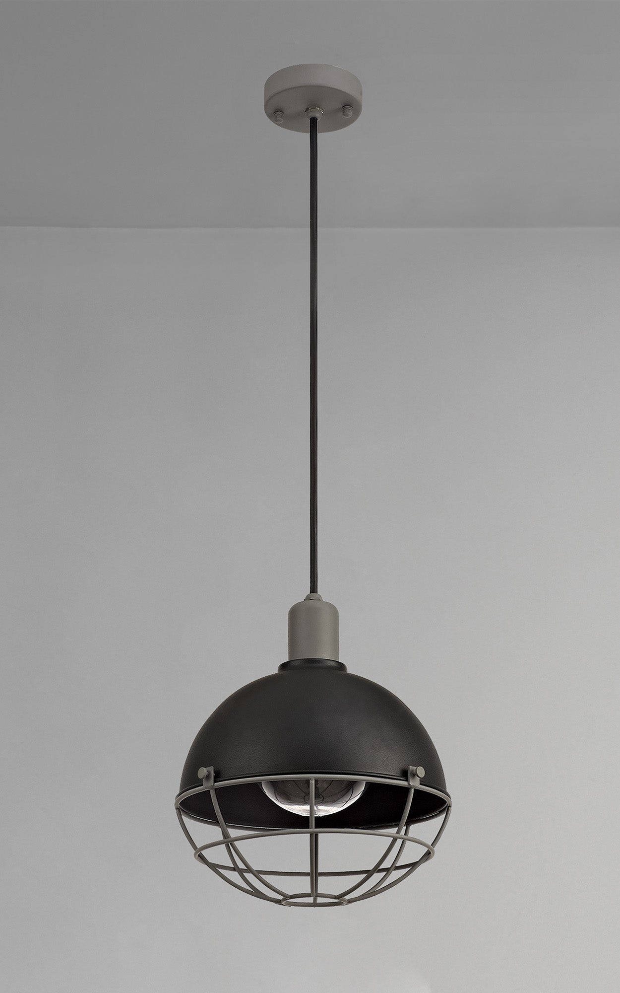 Gala Pendant, 1 Light E27, IP65, Matt Black/Grey, 2yrs Warranty Home Store Living