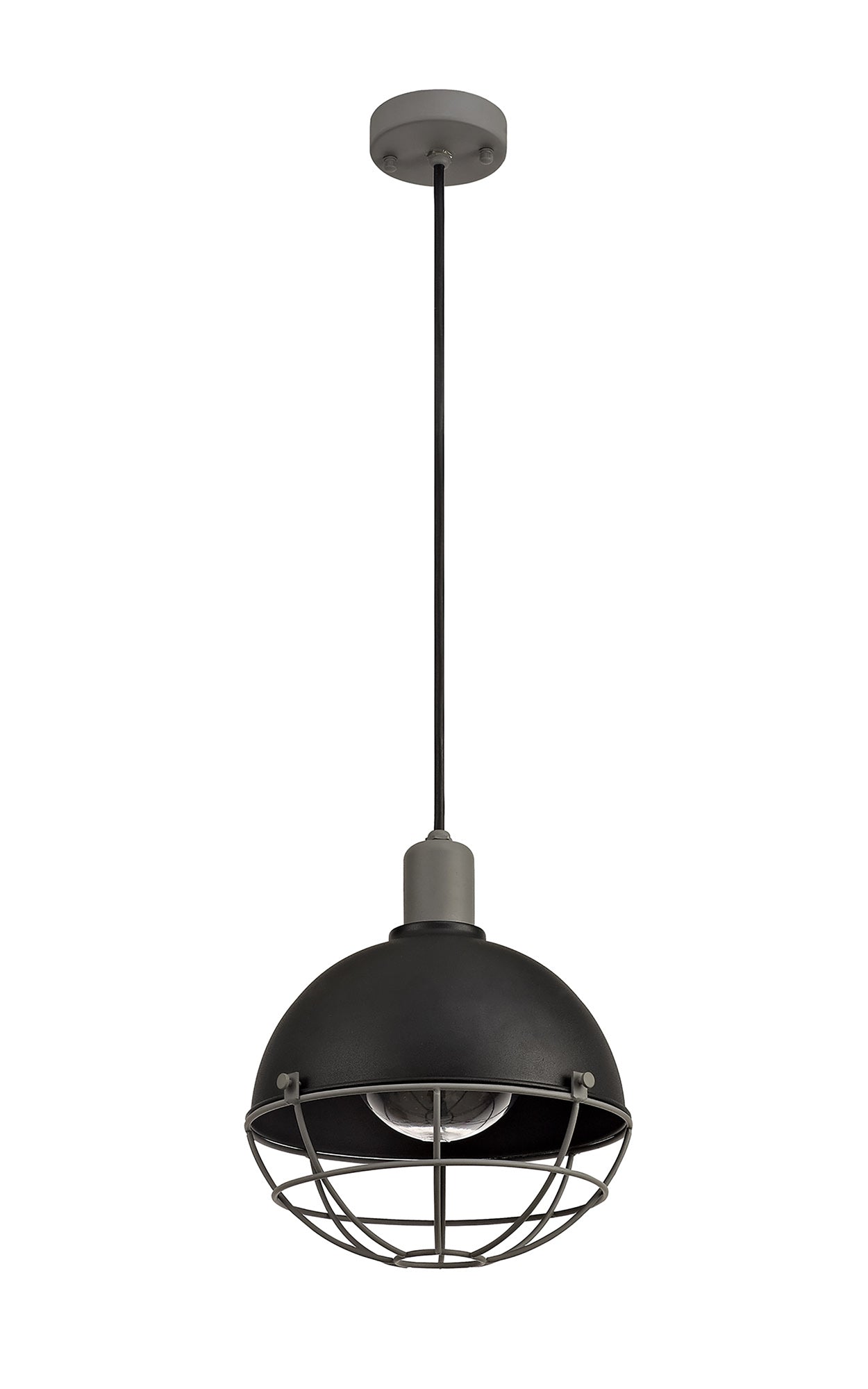 Gala Pendant, 1 Light E27, IP65, Matt Black/Grey, 2yrs Warranty Home Store Living