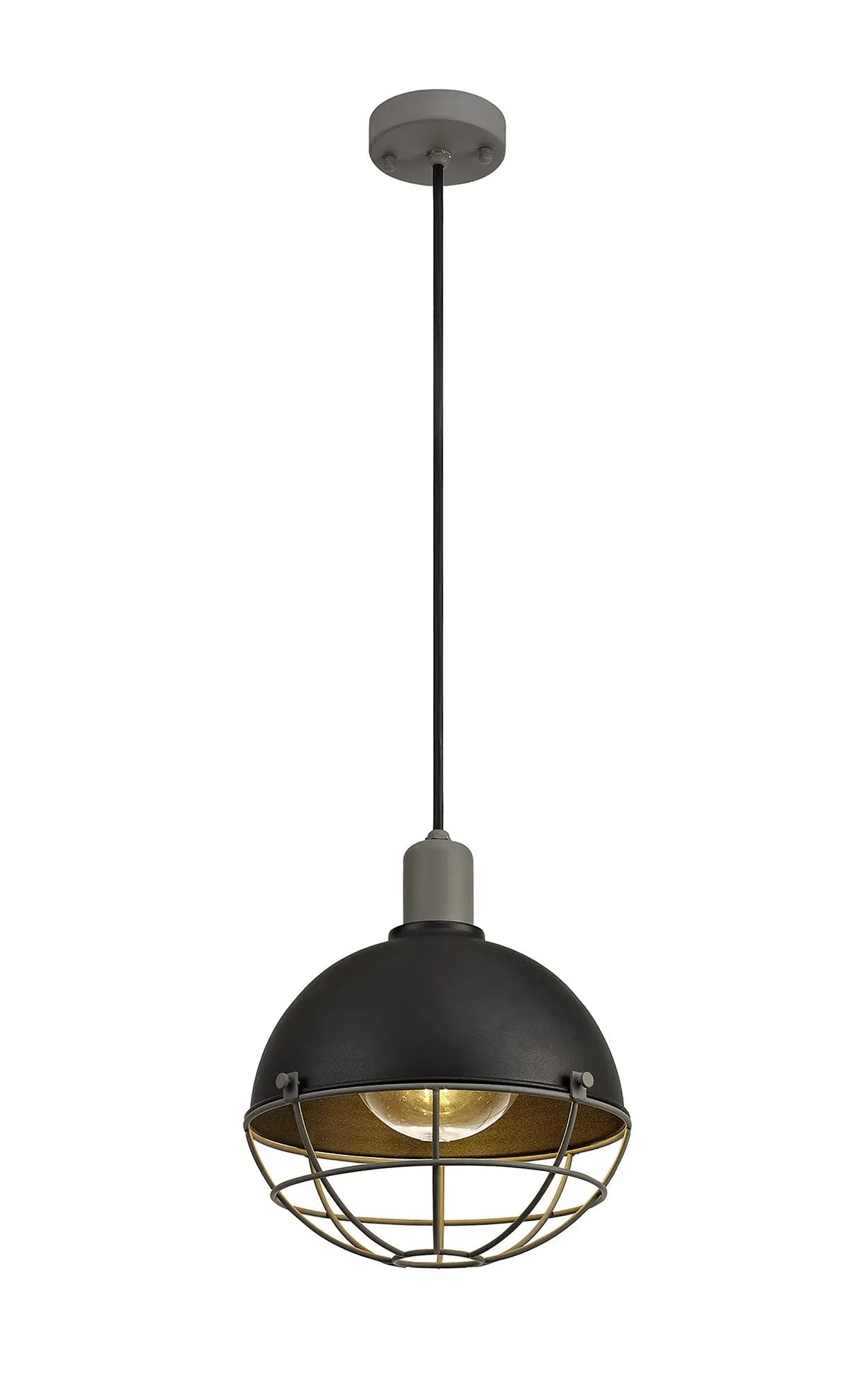 Gala Pendant, 1 Light E27, IP65, Matt Black/Grey, 2yrs Warranty Home Store Living