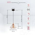 Rose Gold Metal Cage Pendant Ceiling Light Home Store Living