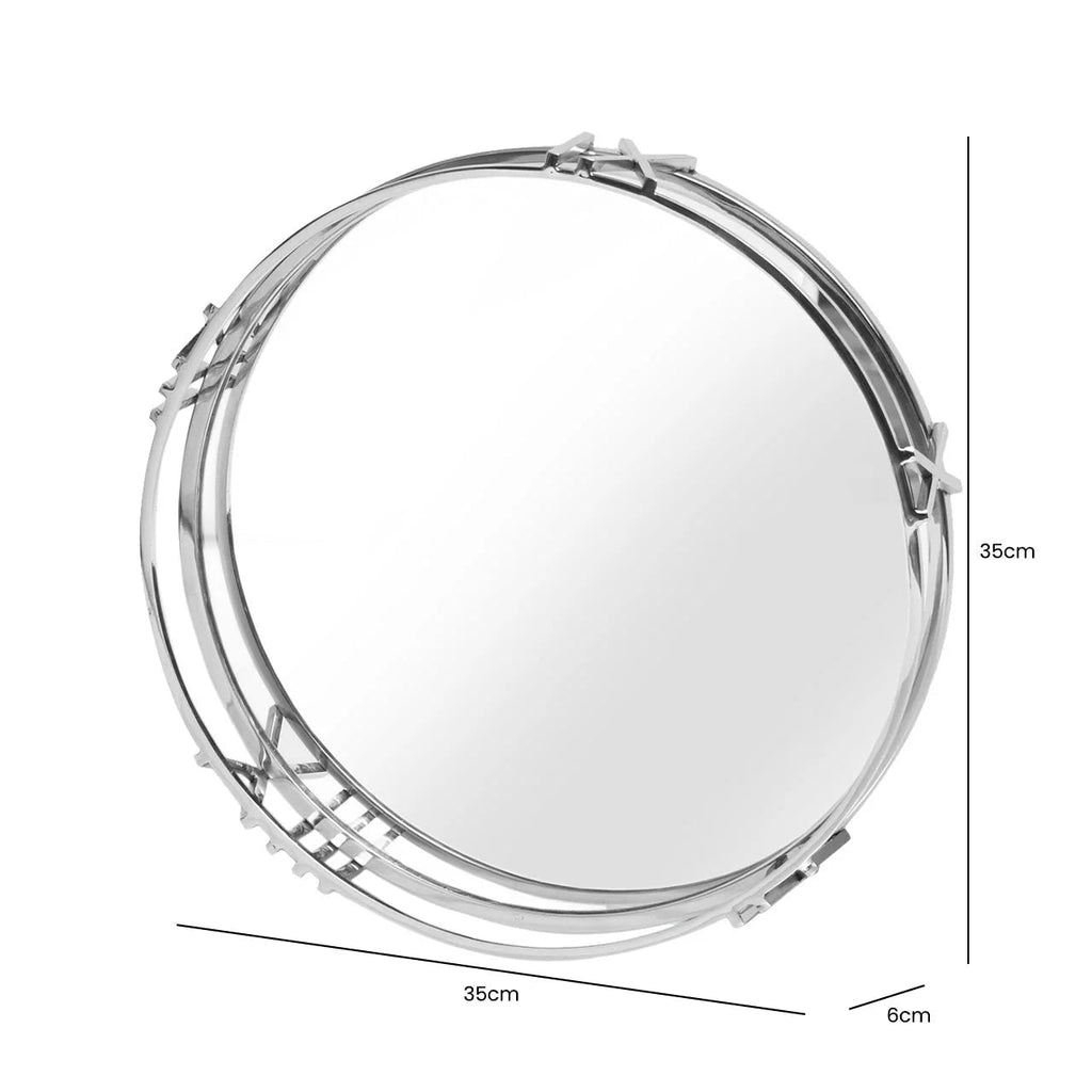 Artistic Roman Numeral Mirrored Tray CIMC