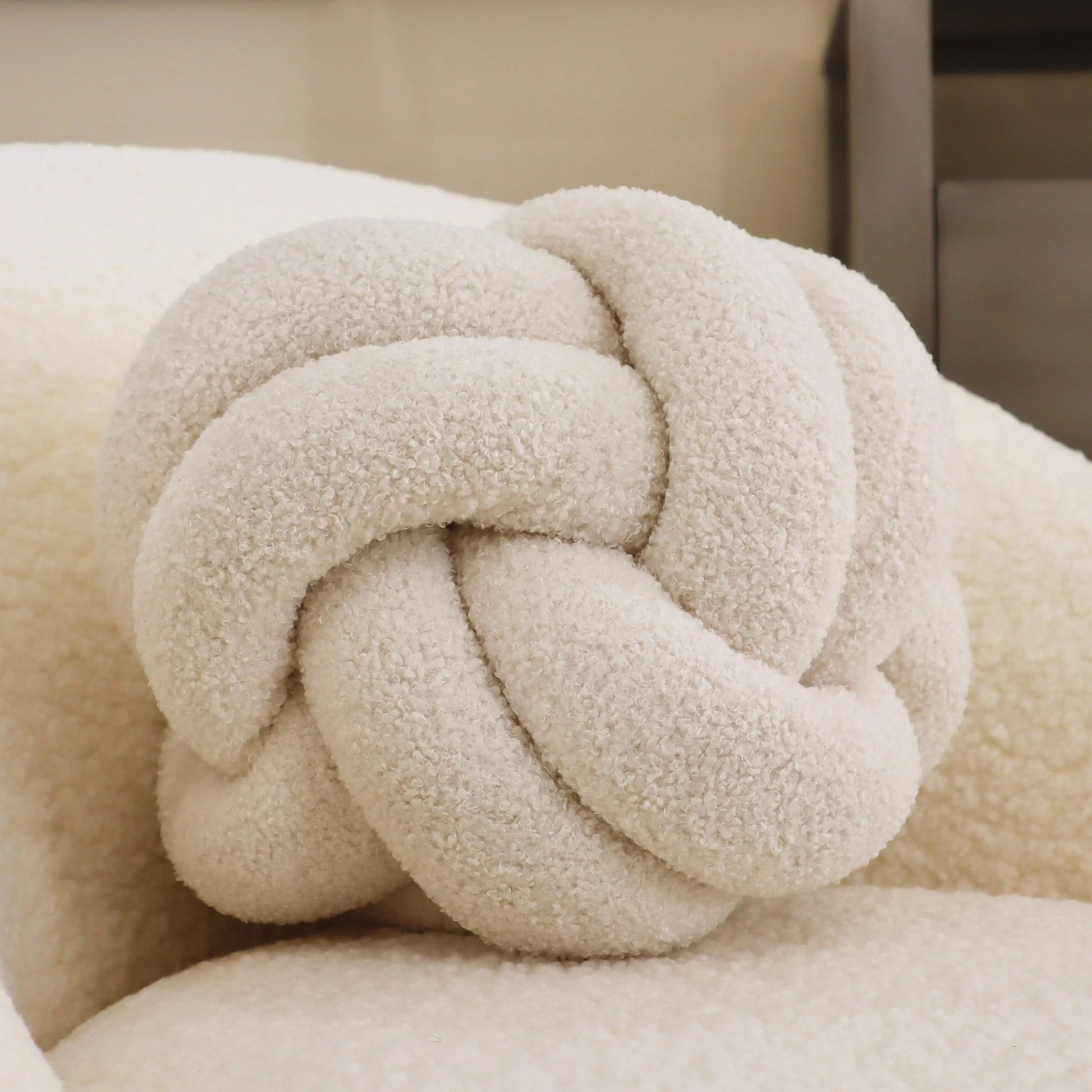 Boucle Knot Fleece Cushion riva home