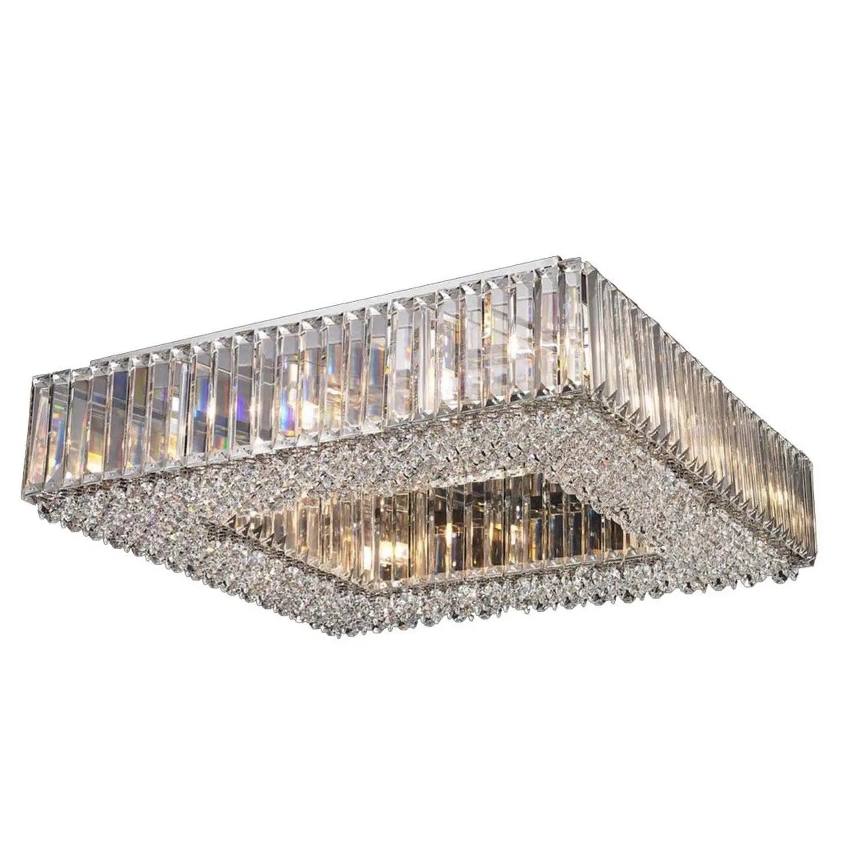Andora 8 Light Square Crystal Flush Fitting Light Bravo Lighting