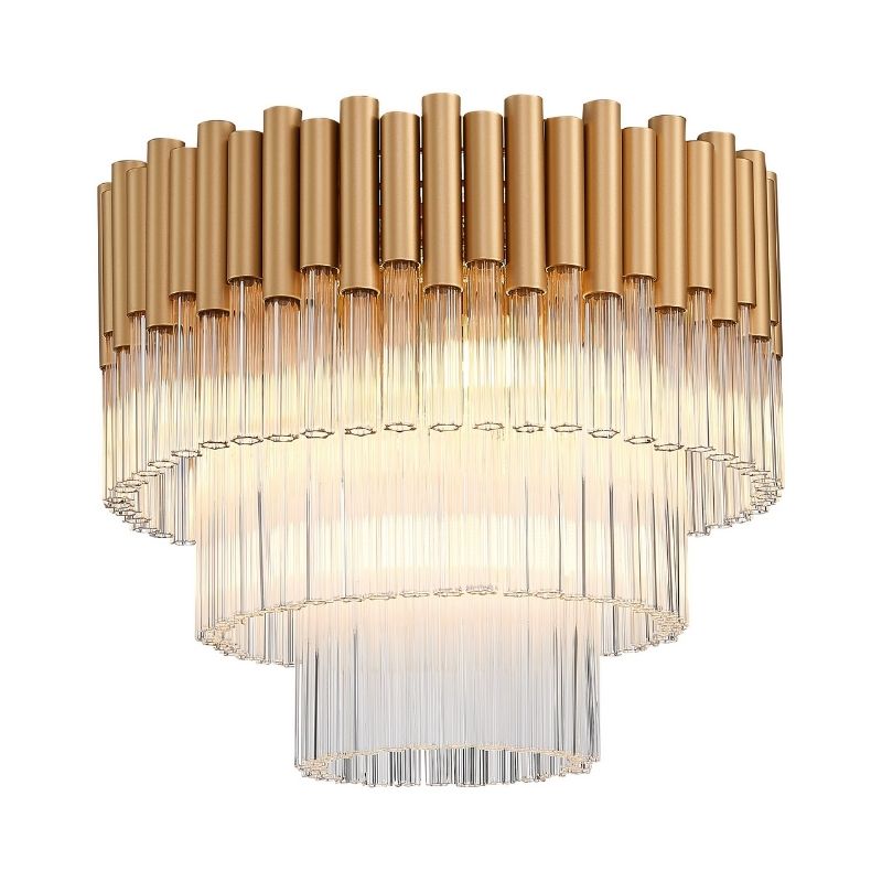 Harrison 40cm Matt Gold & Glass Flush Ceiling Light