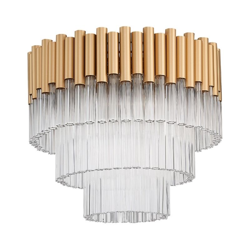 Harrison 40cm Matt Gold & Glass Flush Ceiling Light