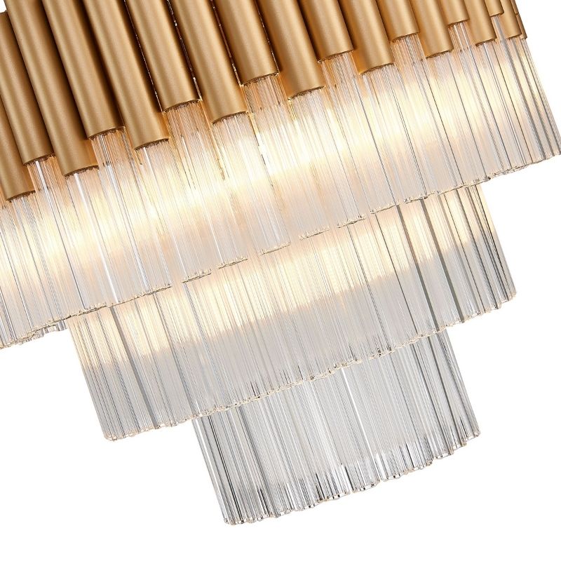 Harrison 40cm Matt Gold & Glass Flush Ceiling Light