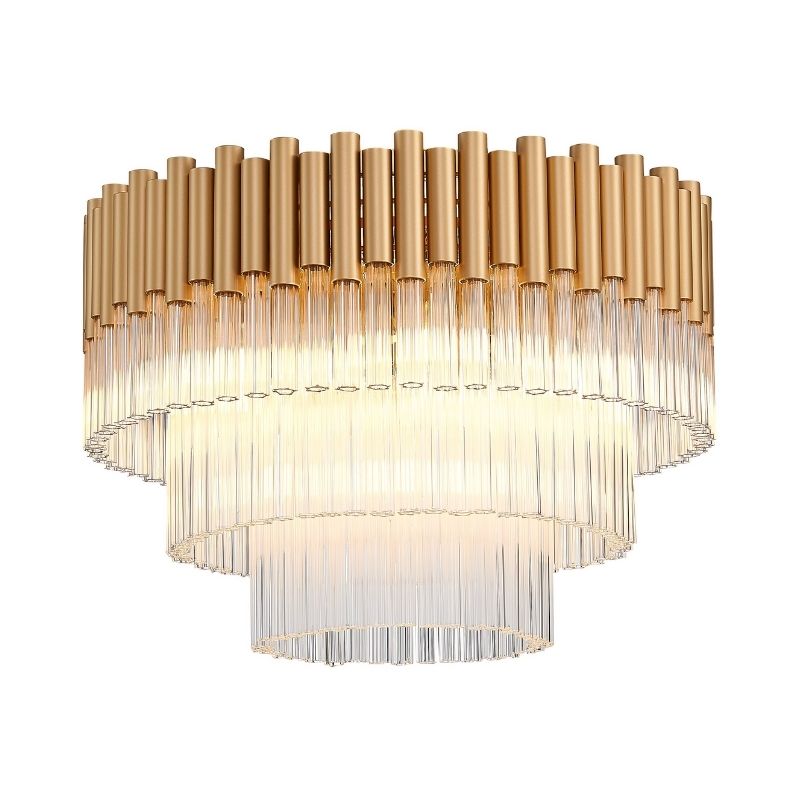 Harrison 50cm Matt Gold & Glass Flush Ceiling Light