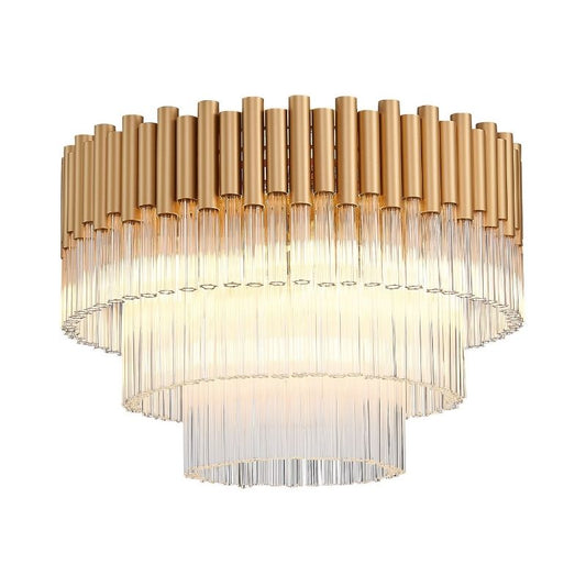 Harrison 50cm Matt Gold & Glass Flush Ceiling Light