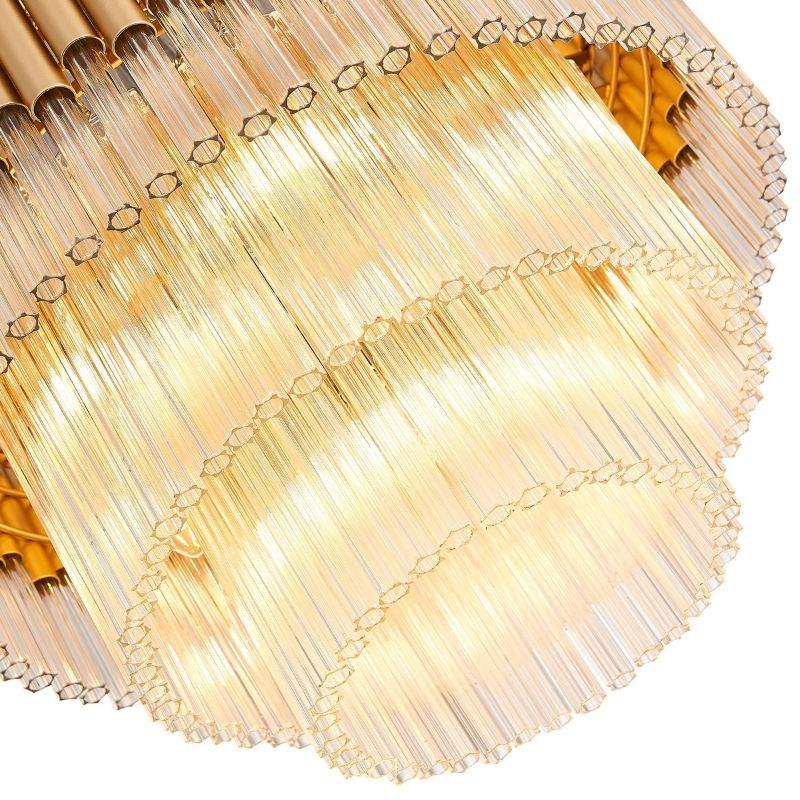 Harrison 50cm Matt Gold & Glass Flush Ceiling Light