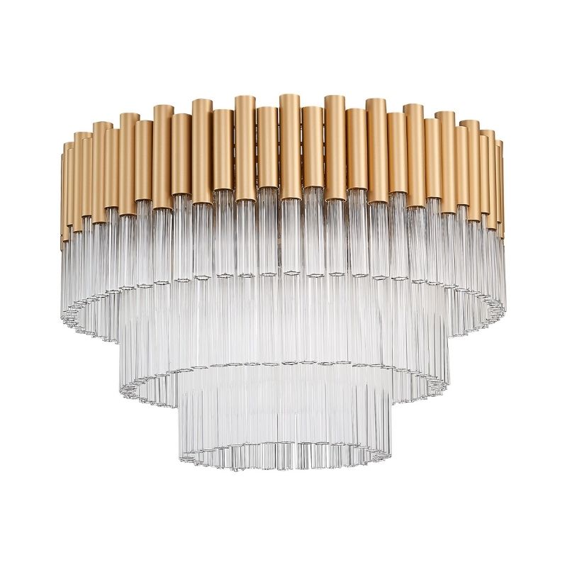 Harrison 50cm Matt Gold & Glass Flush Ceiling Light