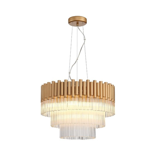 Harrison 50cm Matt Gold & Glass Pendant Light