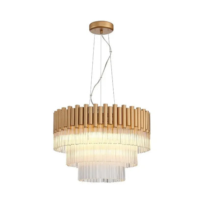 Harrison 50cm Matt Gold & Glass Pendant Light Home Store Living