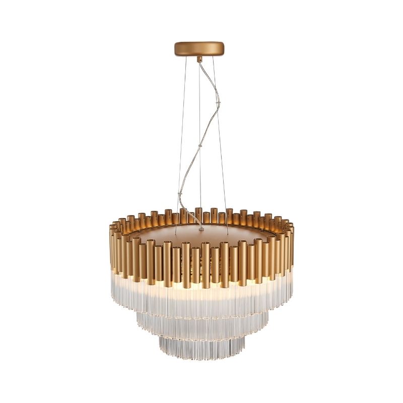 Harrison 50cm Matt Gold & Glass Pendant Light