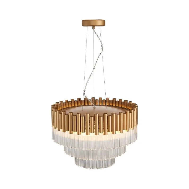 Harrison 50cm Matt Gold & Glass Pendant Light Home Store Living