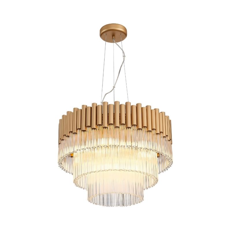 Harrison 50cm Matt Gold & Glass Pendant Light