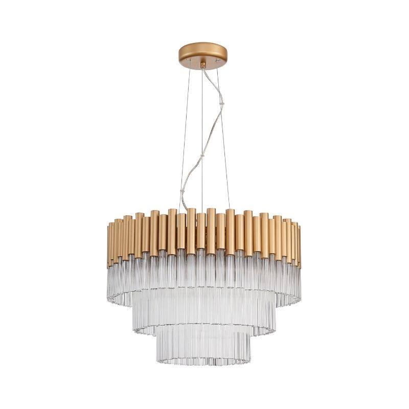 Harrison 50cm Matt Gold & Glass Pendant Light