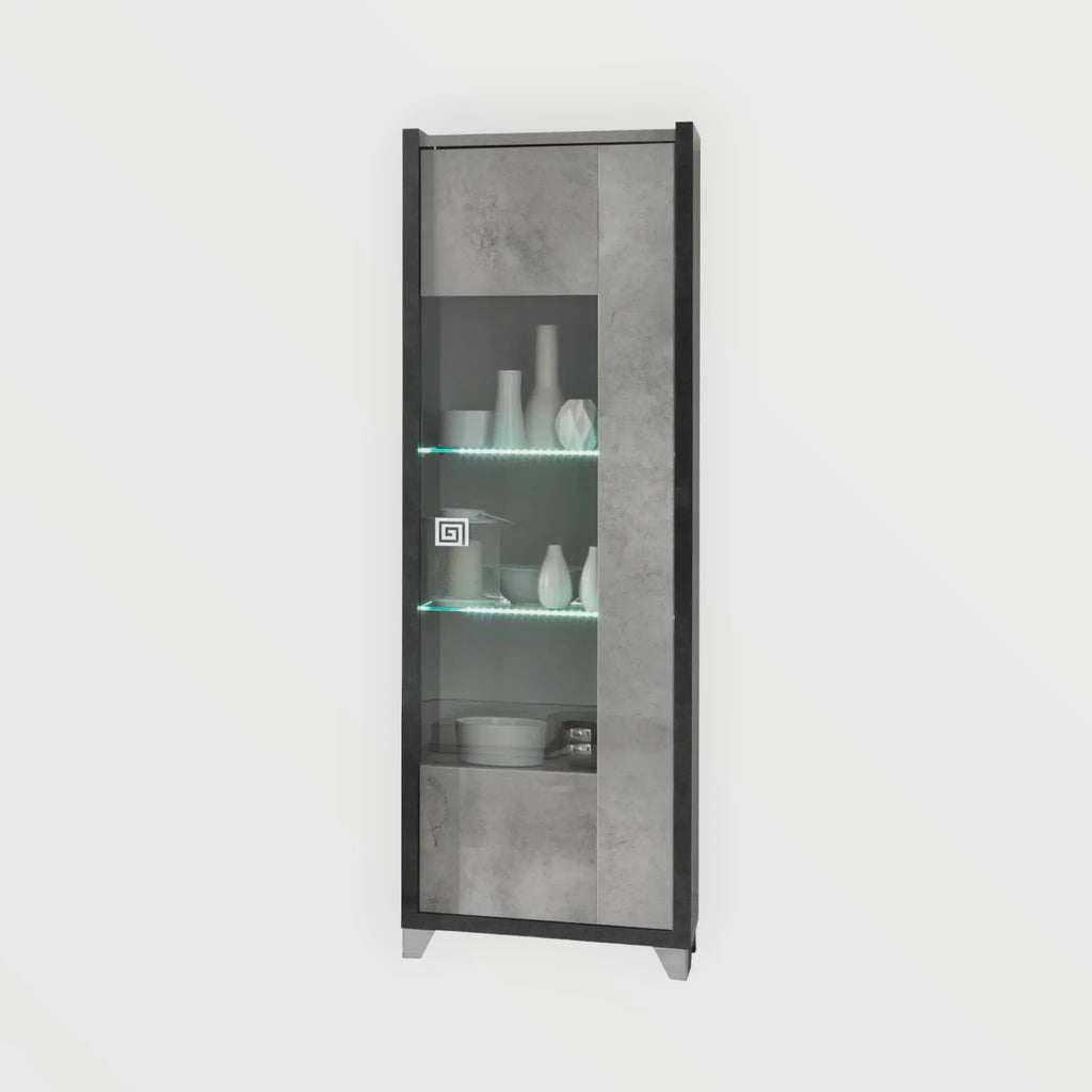 Hilton 3 Shelf LED Glass Cabinet san martino