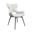 Raffaello Taupe Leather Swivel Dining Chair Torelli