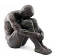 Sitting Man Bronze Statue 40cm x 35 x 23 sil interiors