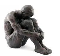 Sitting Man Bronze Statue 40cm x 35 x 23 sil interiors