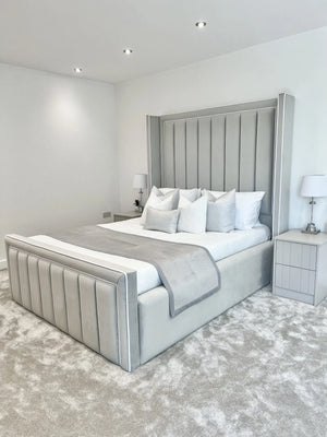 Light Grey Body with White Piping